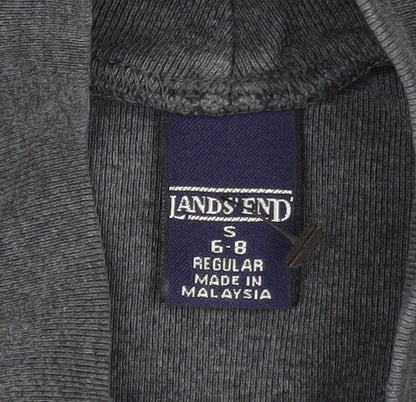 Lands' End Women's Grey Roll Neck Cotton Jumper Size S 6-8