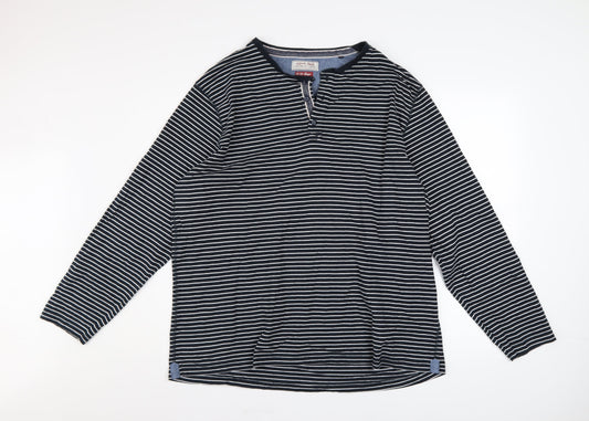 Mens UK Size 2XL TU Blue Henley Sweatshirt