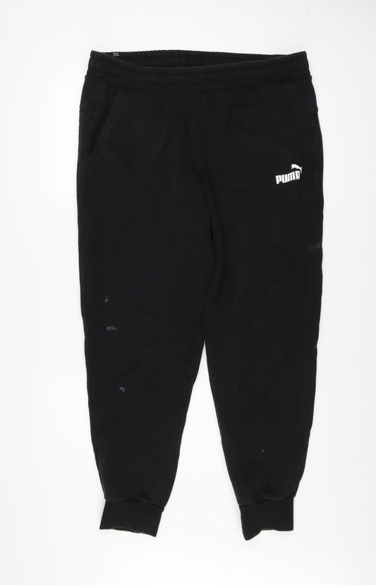 Mens UK Size XL PUMA Regular Fit Jogger Black Trousers