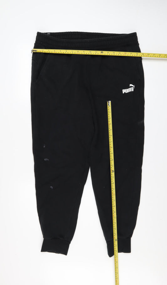 Mens UK Size XL PUMA Regular Fit Jogger Black Trousers