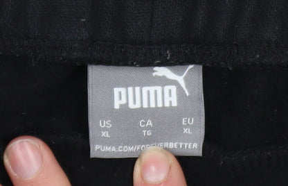 Mens UK Size XL PUMA Regular Fit Jogger Black Trousers
