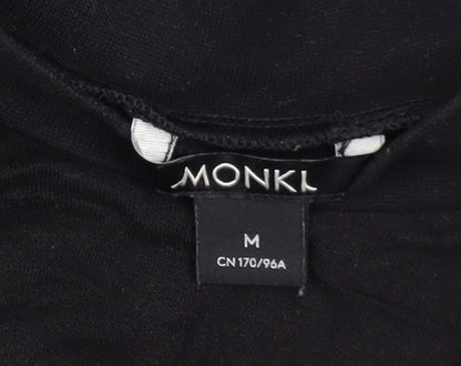 Monki Women Black Size 12 T-Shirt Dress 3/4 Sleeve Cotton Stretch
