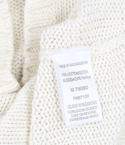 Next Women Ivory Collared Chunky Knit Cotton Pullover Jumper Size S
