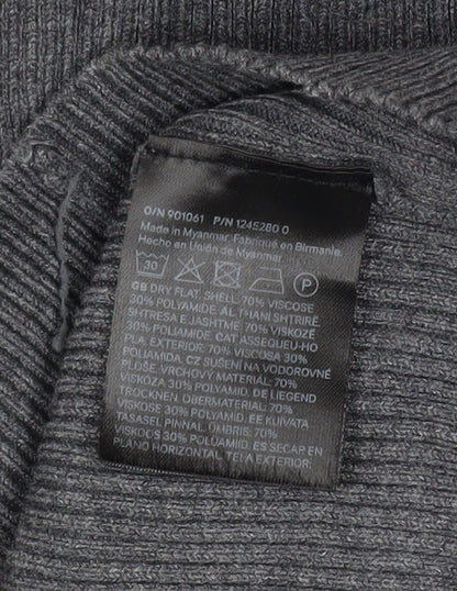 H&M Women’s Grey Long Sleeve Bodycon Knit Dress Size S