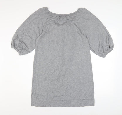 Coast Women Grey Size 14 Ruffle Front Shift Dress