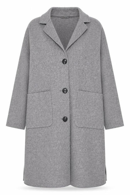 Esprit Womens Grey Wool Blend Long Overcoat Size M