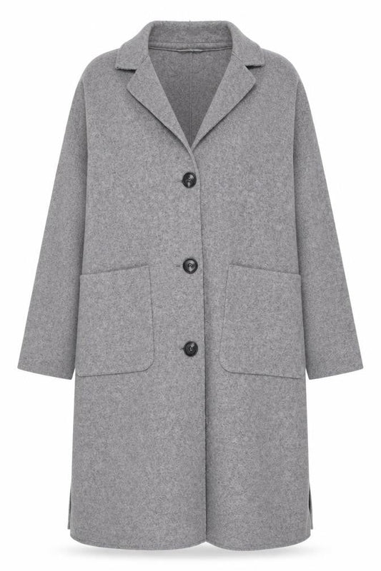 Esprit Womens Grey Wool Blend Long Overcoat Size M