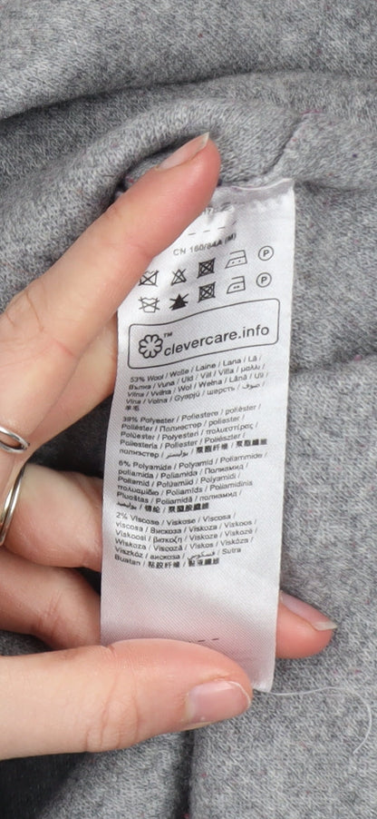Esprit Womens Grey Wool Blend Long Overcoat Size M
