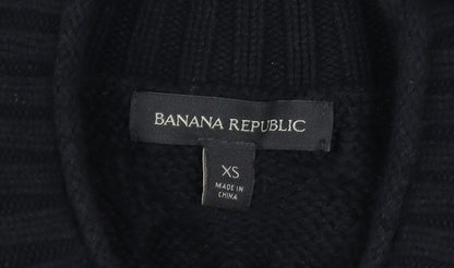 Banana Republic Womens Black XS Cable Knit Cotton Jumper