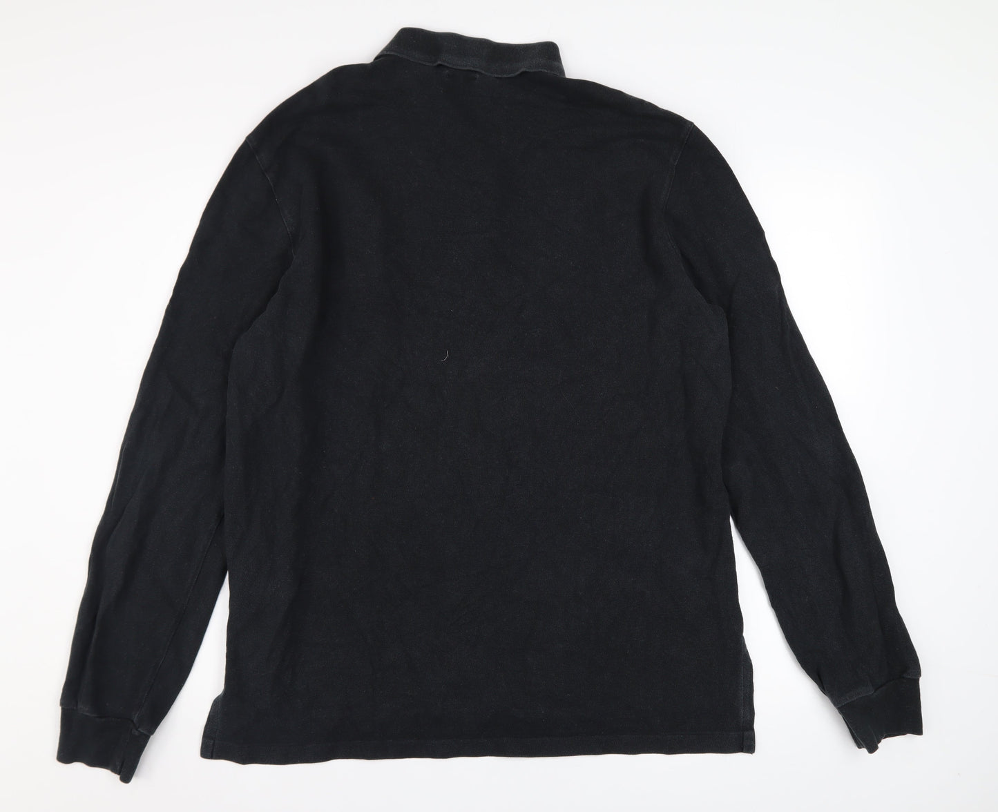 Ralph Lauren Men's Black Long Sleeve Custom Fit Rugby Shirt XL