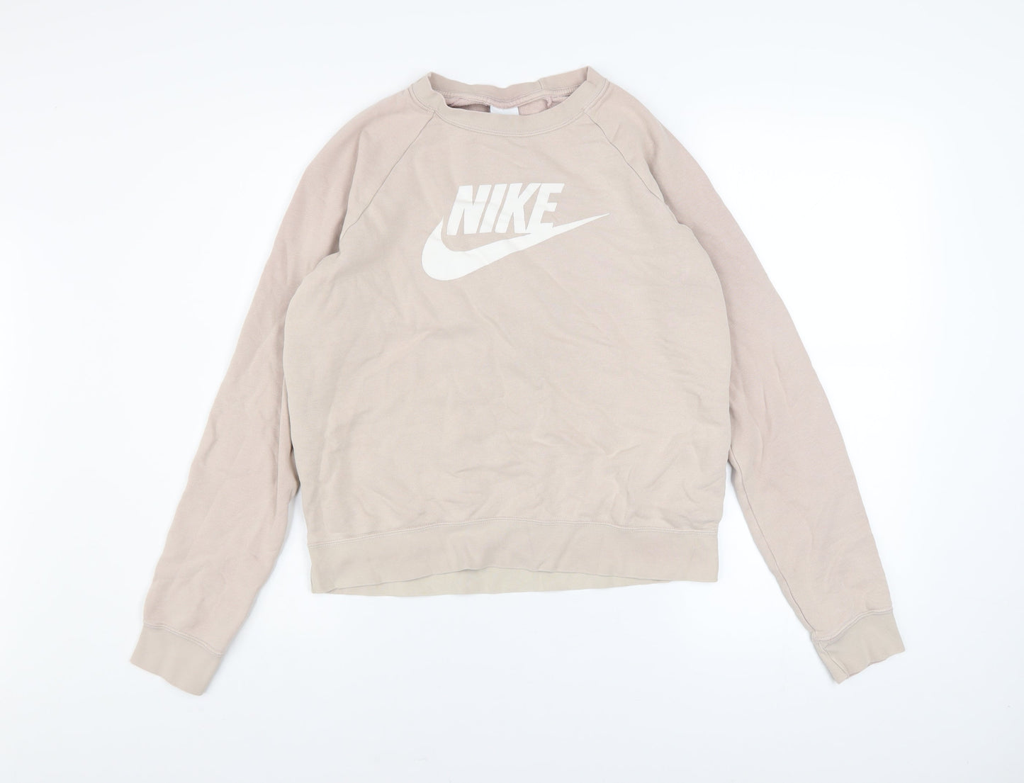 Womens UK Size S Nike Beige Pullover Sweatshirt