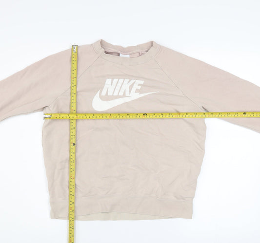 Womens UK Size S Nike Beige Pullover Sweatshirt
