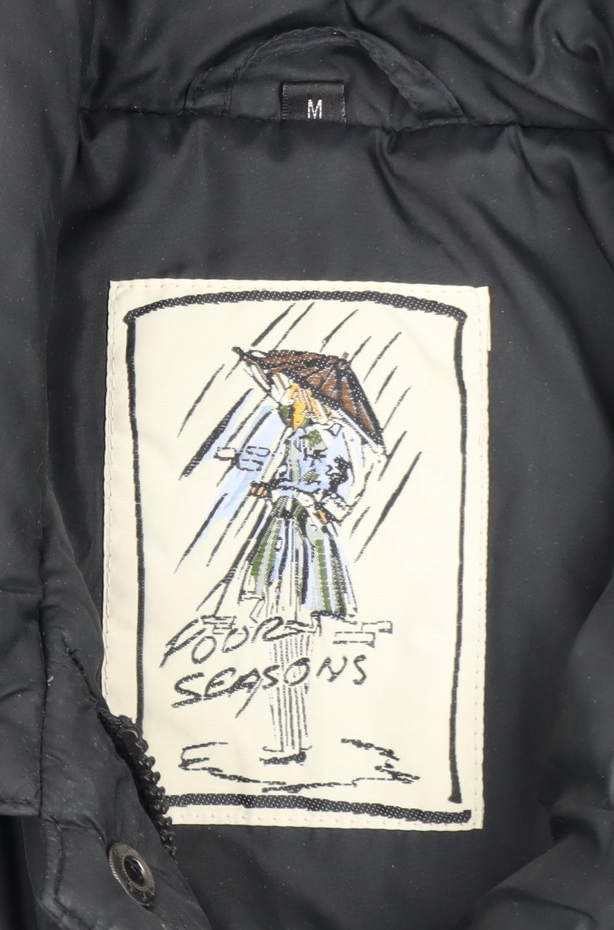 Four Seasons Women's Black Long Puffer Coat Size M