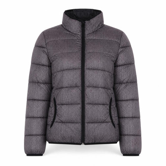 Fransa Womens Grey Mid-Length Puffer Jacket Size M