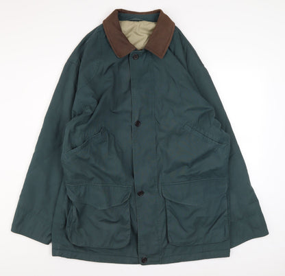Mens UK Size L Marks and Spencer Green Overcoat