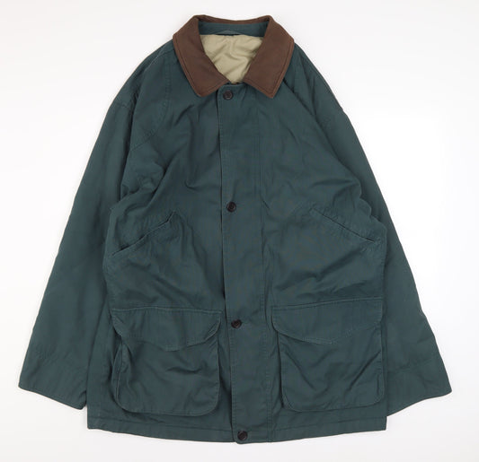 Mens UK Size L Marks and Spencer Green Overcoat