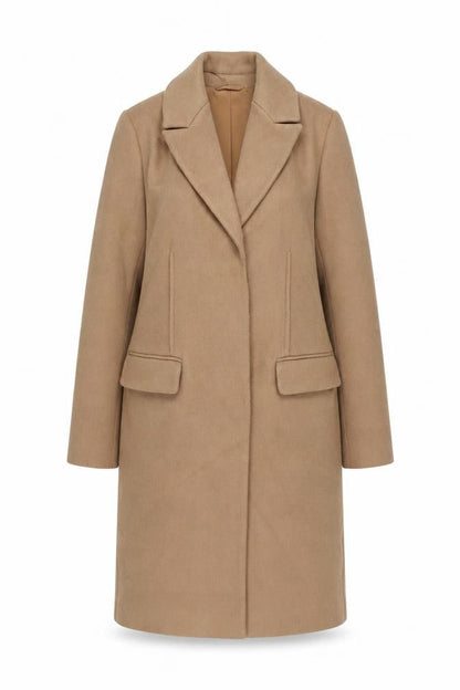 Marks & Spencer Women's Beige Mid-Length Coat Size 8 Classic Style