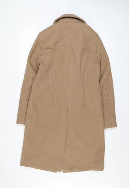 Marks and Spencer Women's Beige Mid-Length Coat Size 8 Classic Style