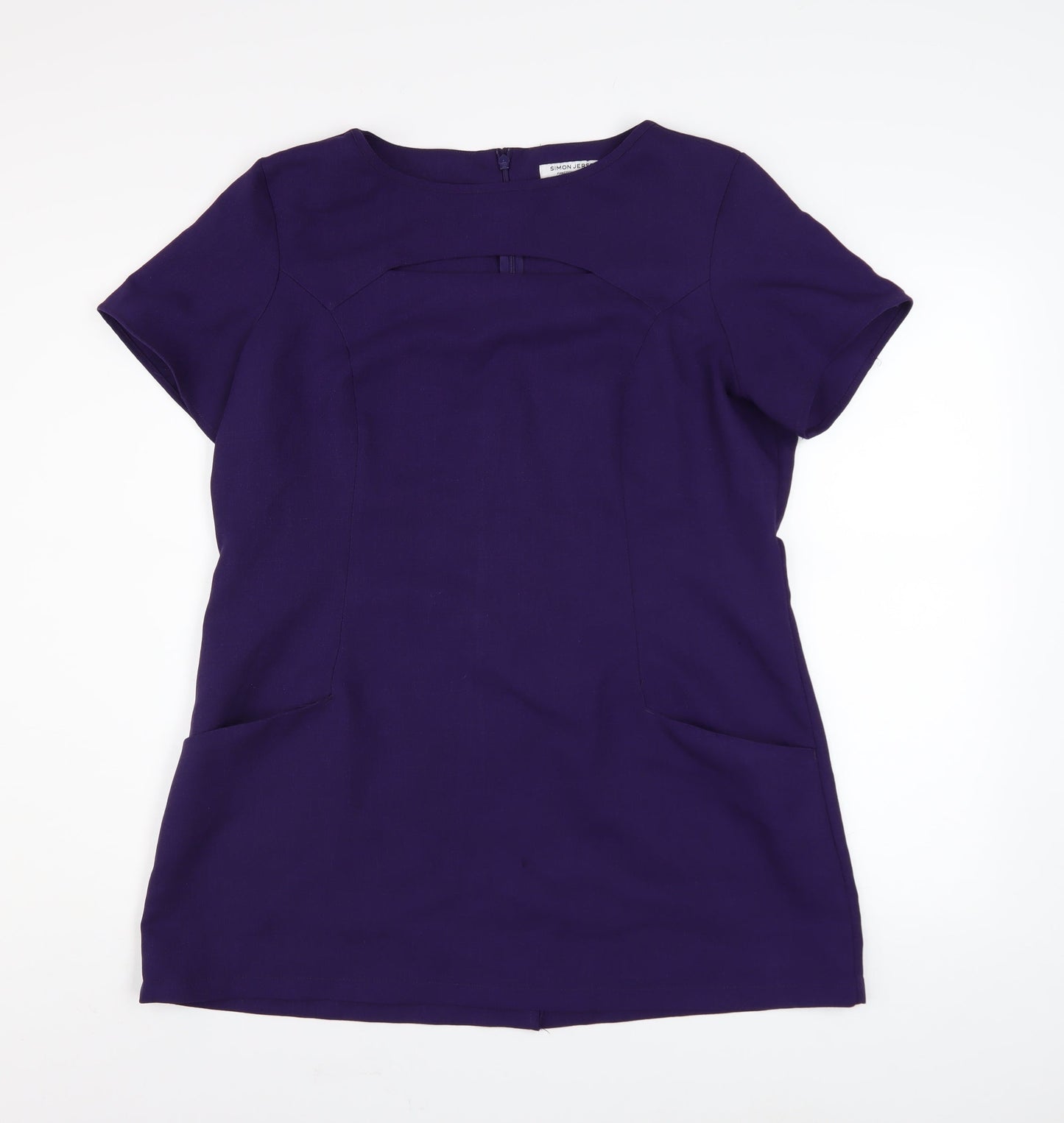 Womens UK Size 16 Simon Jersey Purple Tunic Blouse