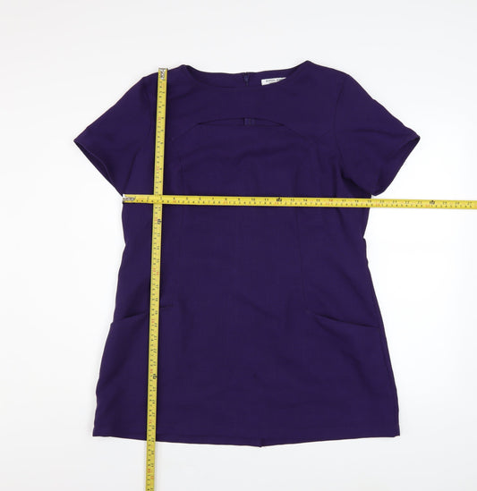 Womens UK Size 16 Simon Jersey Purple Tunic Blouse