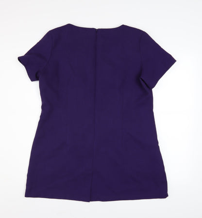 Womens UK Size 16 Simon Jersey Purple Tunic Blouse