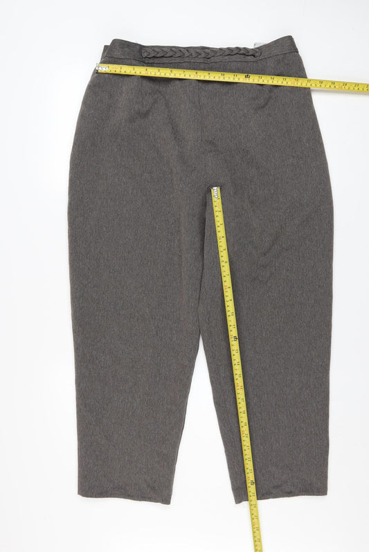 Berkertex Women’s Grey Herringbone Trousers Size 20 Straight Fit