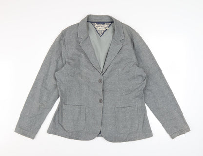 Mantaray Women Grey Cotton Blend Blazer Jacket Size 18