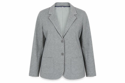 Mantaray Women Grey Cotton Blend Blazer Jacket Size 18