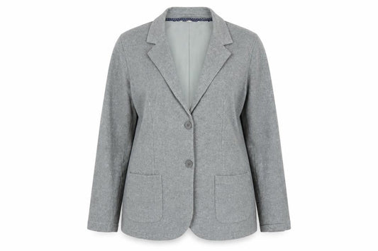 Mantaray Women Grey Cotton Blend Blazer Jacket Size 18