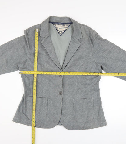 Mantaray Women Grey Cotton Blend Blazer Jacket Size 18