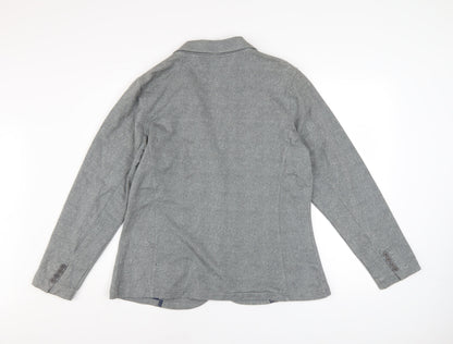 Mantaray Women Grey Cotton Blend Blazer Jacket Size 18
