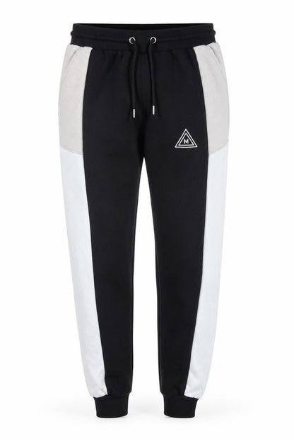 MAN Men's Black Colourblock Jogger Trousers XS Regular Fit