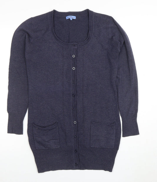 Joe Browns Womens Navy Size 12 Long Sleeve Cardigan
