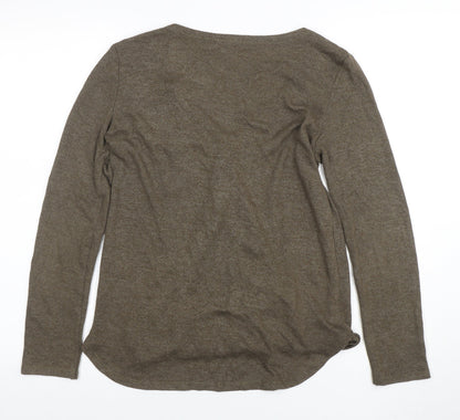 Womens UK Size M Bershka Brown Wrap T-Shirt