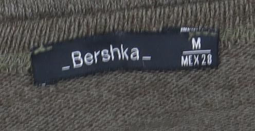 Womens UK Size M Bershka Brown Wrap T-Shirt