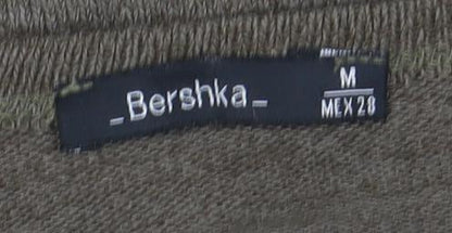 Womens UK Size M Bershka Brown Wrap T-Shirt