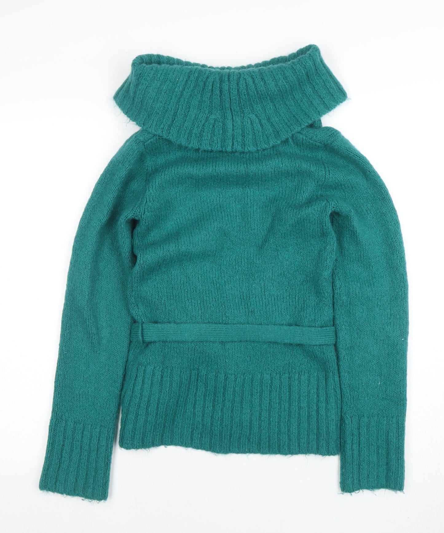 Red Herring Women’s Green Cowl Neck Belted Long Sleeve Jumper Size 10
