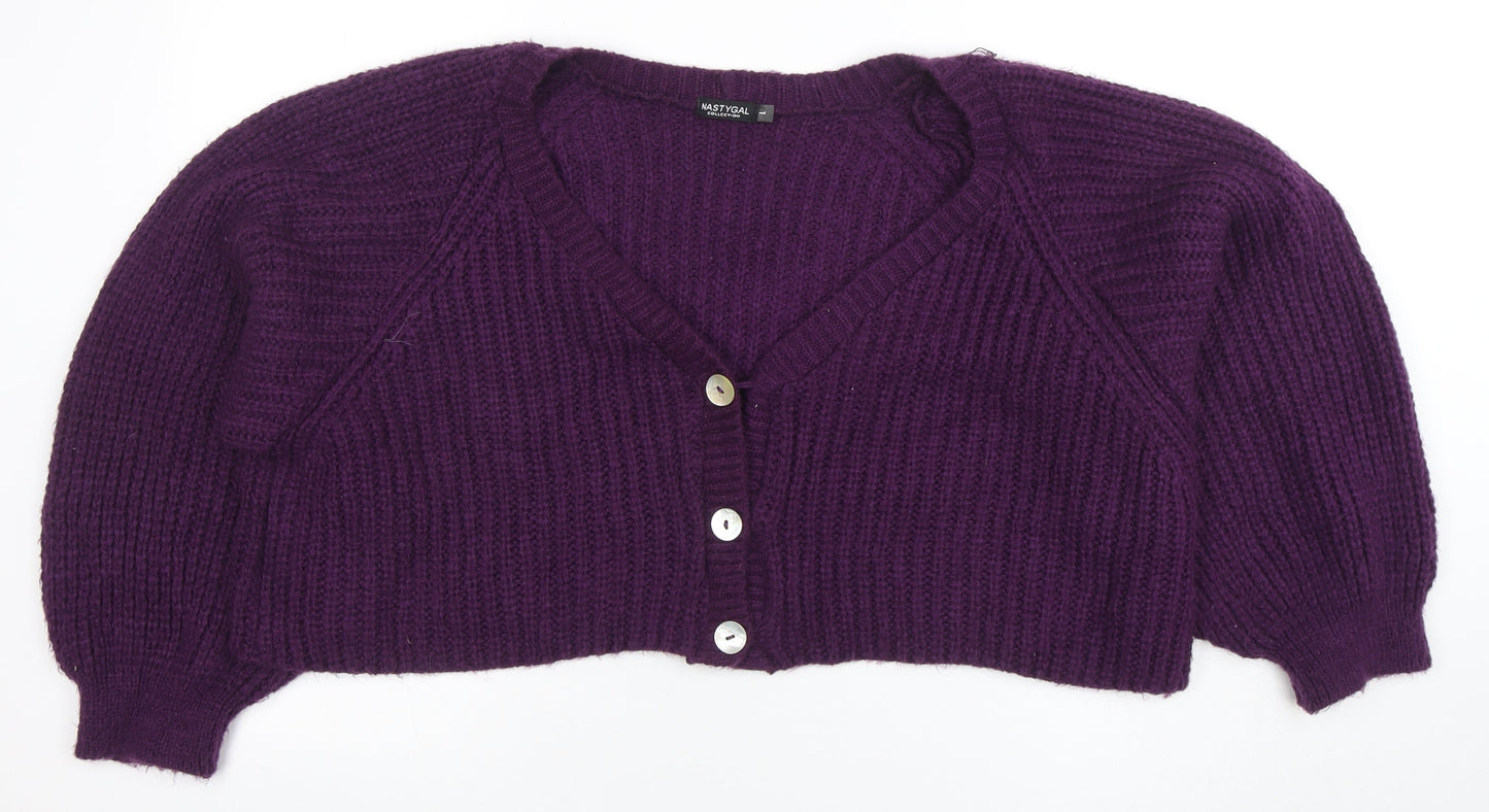 Womens UK Size L Nasty Gal Purple Cardigan Jumper