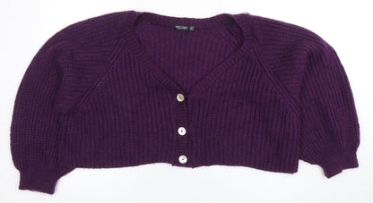 Womens UK Size L Nasty Gal Purple Cardigan Jumper