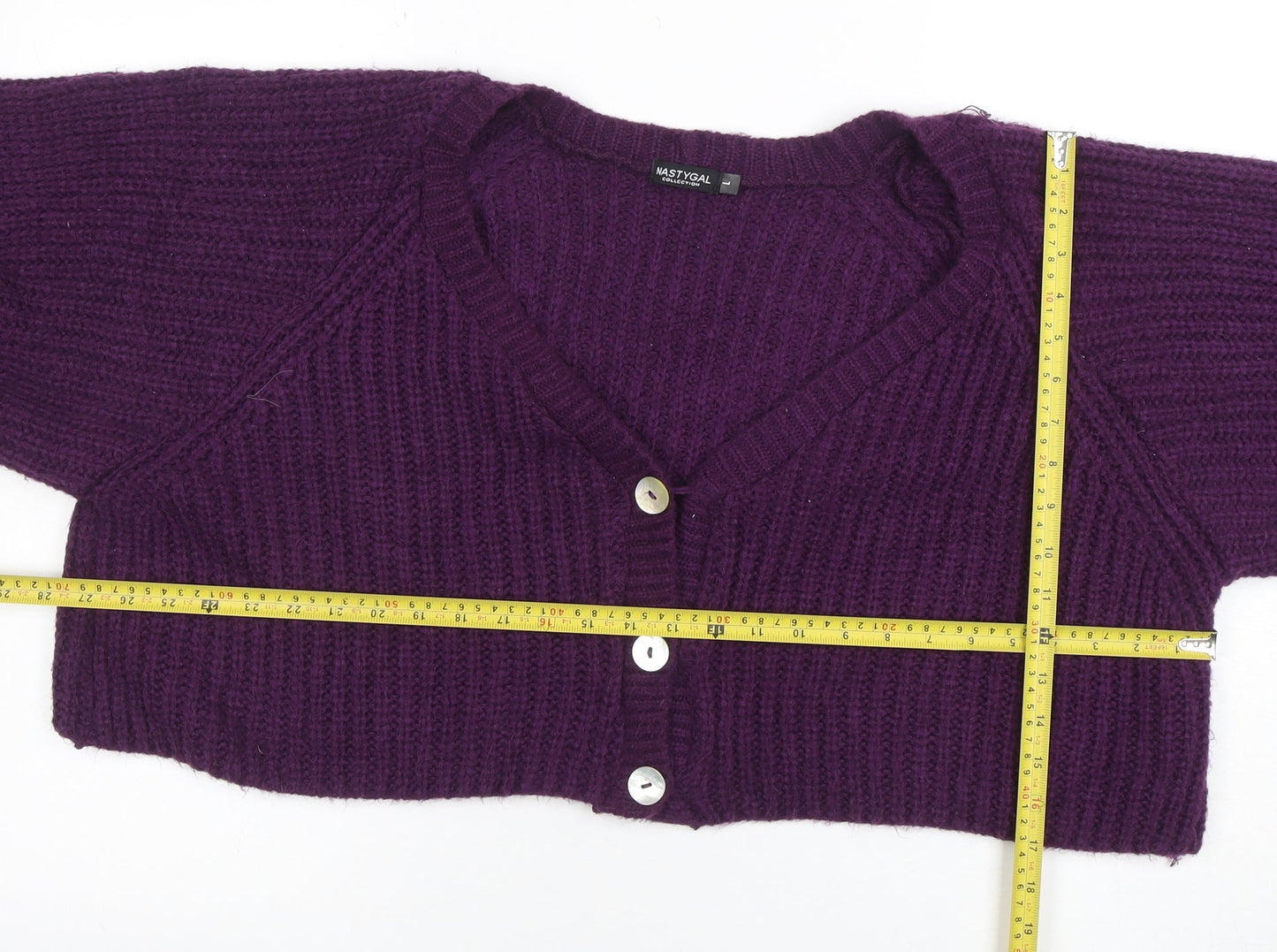Womens UK Size L Nasty Gal Purple Cardigan Jumper