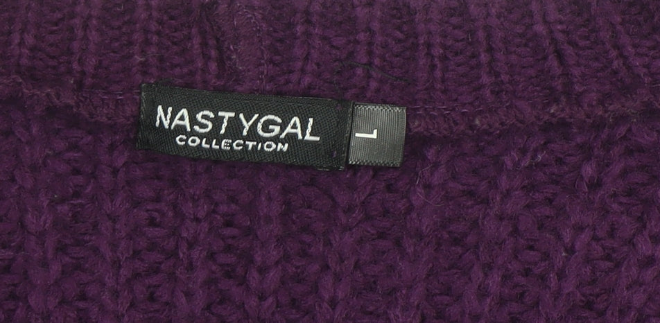 Womens UK Size L Nasty Gal Purple Cardigan Jumper