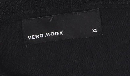Vero Moda Women Black XS Roll Neck Short Sleeve Sweater Dress