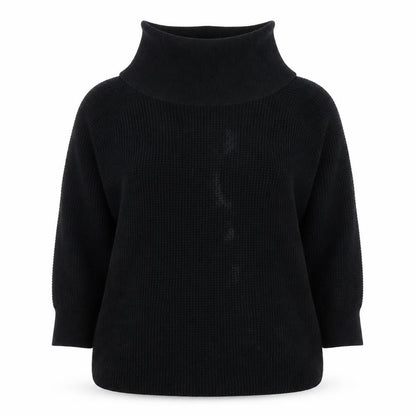 Michael Kors Women's Black Cowl Neck Chunky Knit Pullover Jumper XL