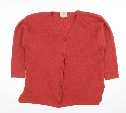 Womens UK Size S Spirit of the Andes Red Cardigan Jumper