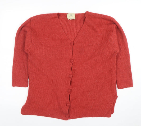 Womens UK Size S Spirit of the Andes Red Cardigan Jumper