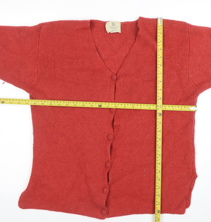 Womens UK Size S Spirit of the Andes Red Cardigan Jumper
