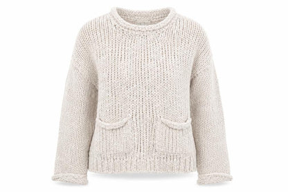 New Look Women's Beige Chunky Knit Crew Neck Jumper Size M