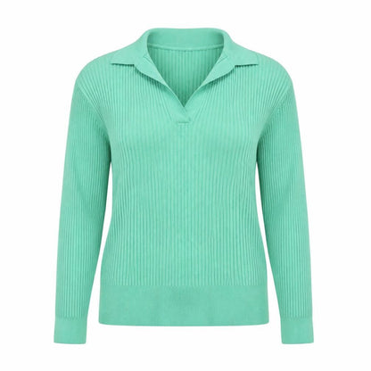 Marks and Spencer Women’s Green Collared Knit Long Sleeve Top Size 16