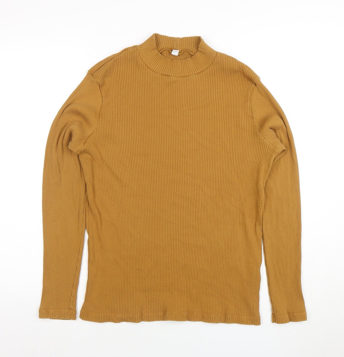 Uniqlo Women’s Brown Ribbed Mock Neck Long Sleeve Top XL