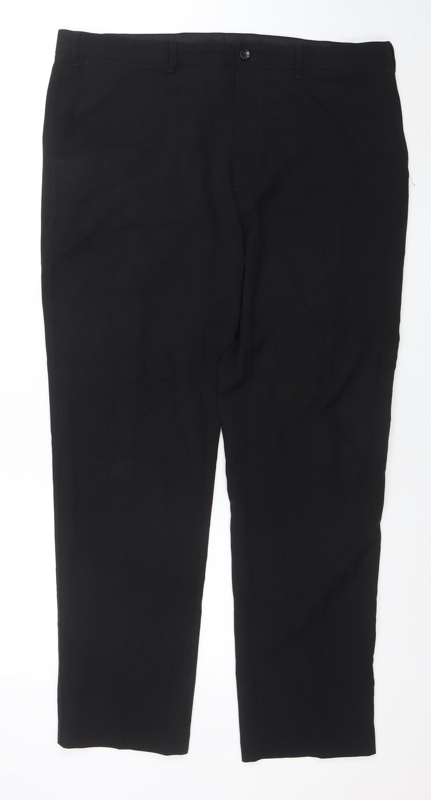 Mens UK Size 38 Marks and Spencer Slim Fit Dress Pants Black Trousers